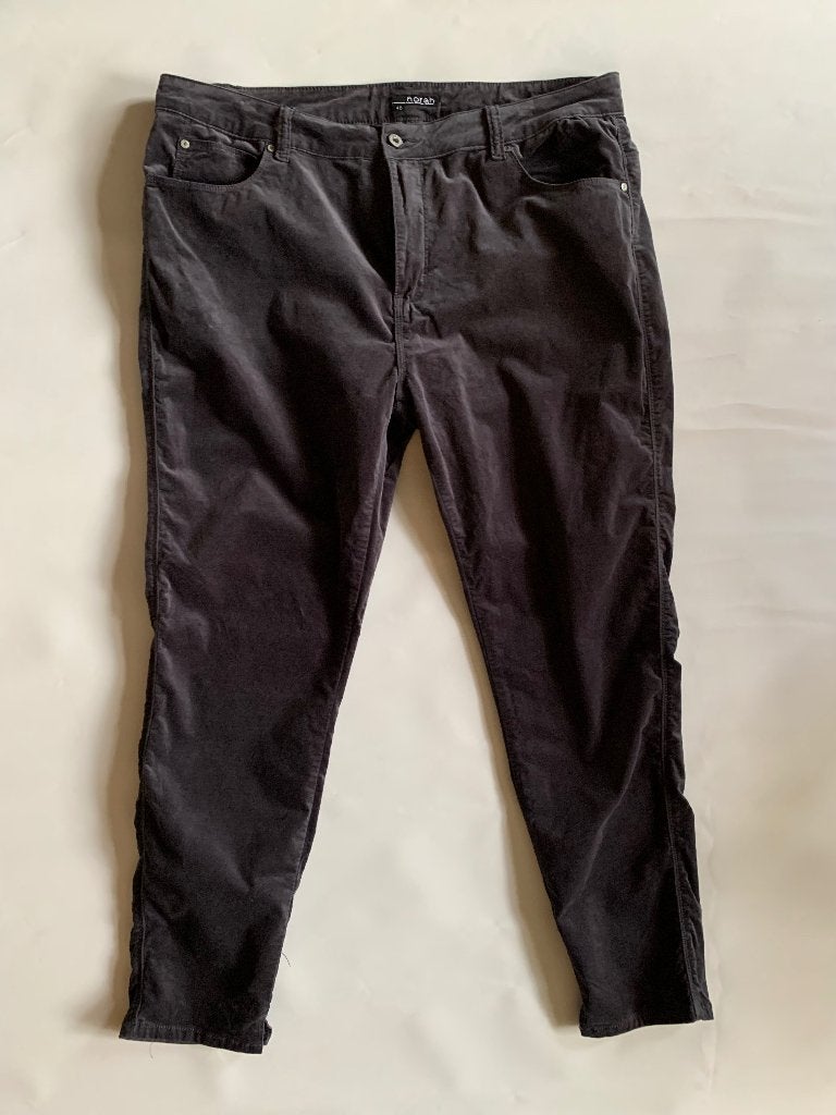 Broek van Norah, fluweel, maat 46, grijs/blauw, Blauw, Maat 46/48 (XL) of groter, Ophalen of Verzenden, Norah