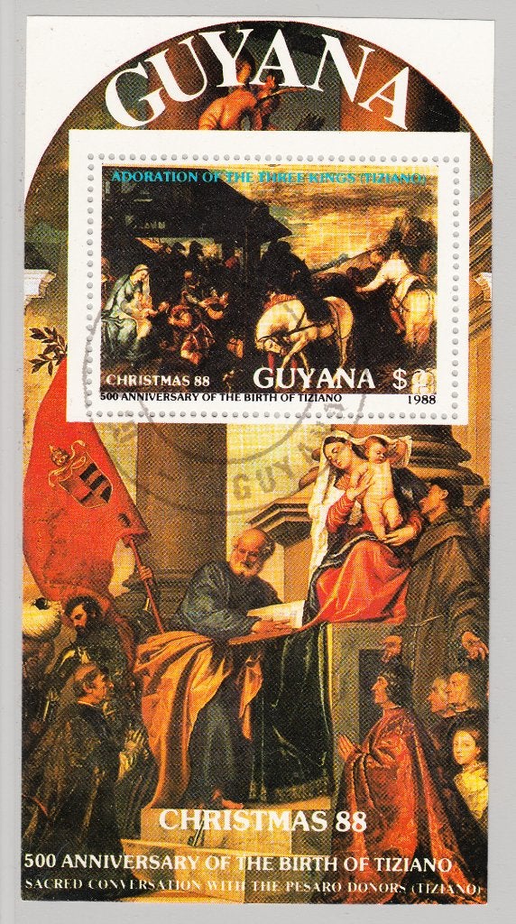 B472 - Guyana michel blok 28 gestempeld , Aanbidding door d, Verzenden, Gestempeld, Zuid-Amerika