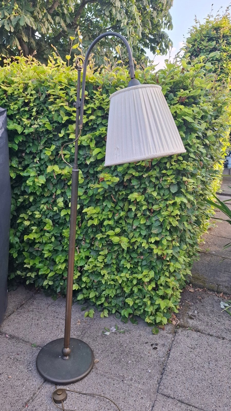 Vloerlamp booglamp met dtoffen kap, Ophalen, Gebruikt, Textiel