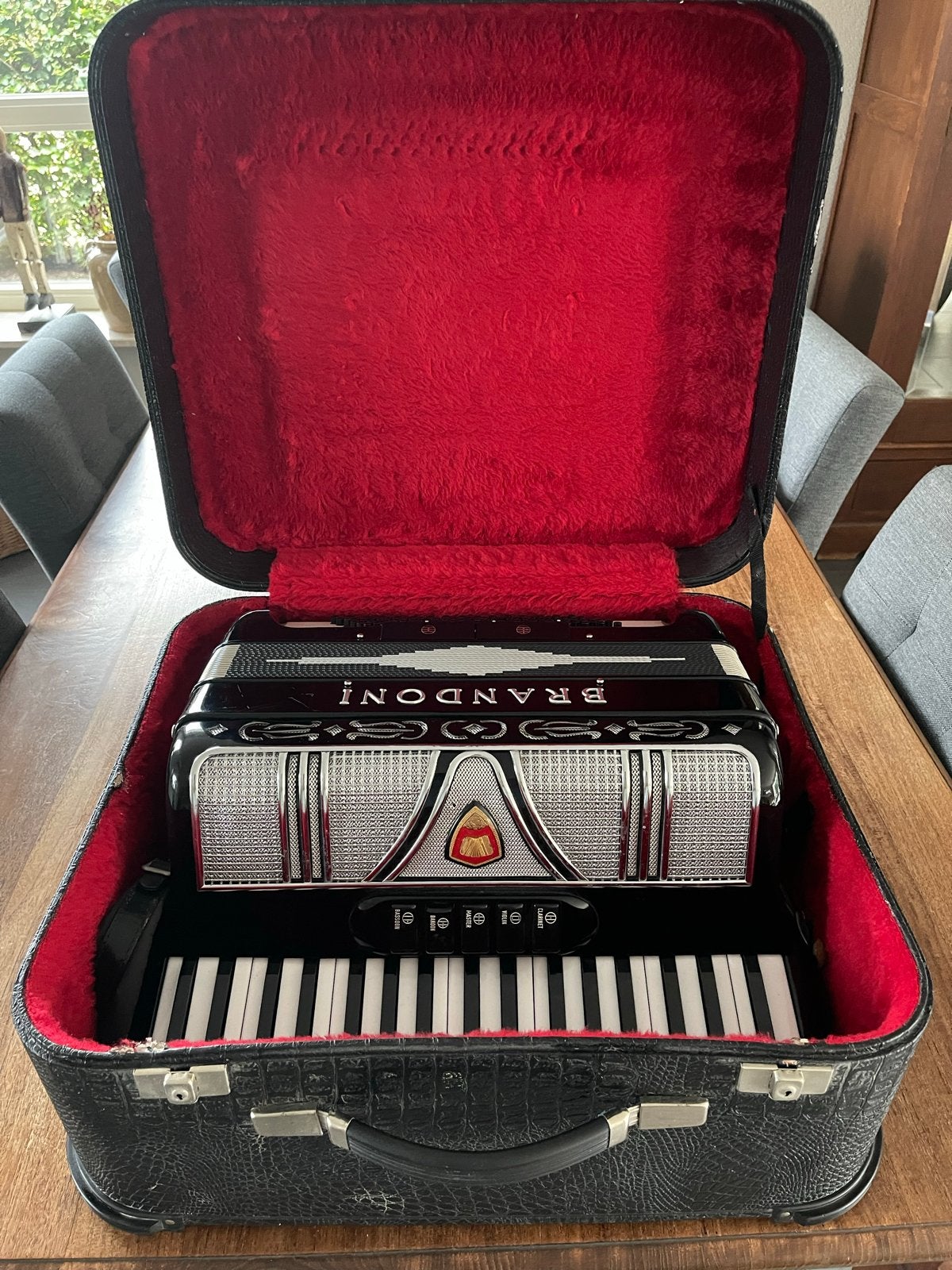 Brandoni & Sons Accordeon met koffer, Muziek en Instrumenten, Accordeons, Gebruikt, Overige formaten, Toetsaccordeon, Met koffer