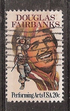 USA, Filmster, Douglas Fairbanks, 1984., Postzegels en Munten, Ophalen of Verzenden, Gestempeld, Noord-Amerika