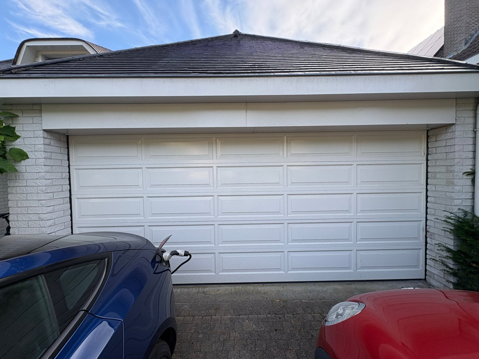 Garagedeur (hout) met motor en afstandsbediening