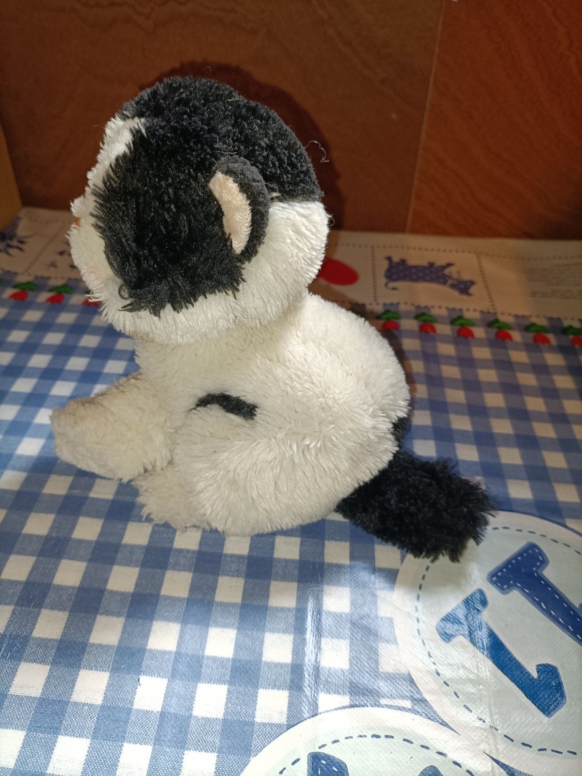 Sunkid poes knuffel kat wit met zwart, Ophalen of Verzenden, Zo goed als nieuw