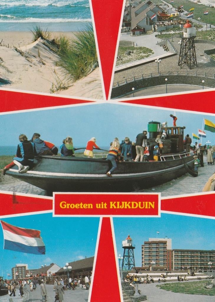 KIJKDUIN Strand Boot Boulevard Vuurtoren Groeten, Verzenden, 1980 tot heden, Gelopen, Zuid-Holland
