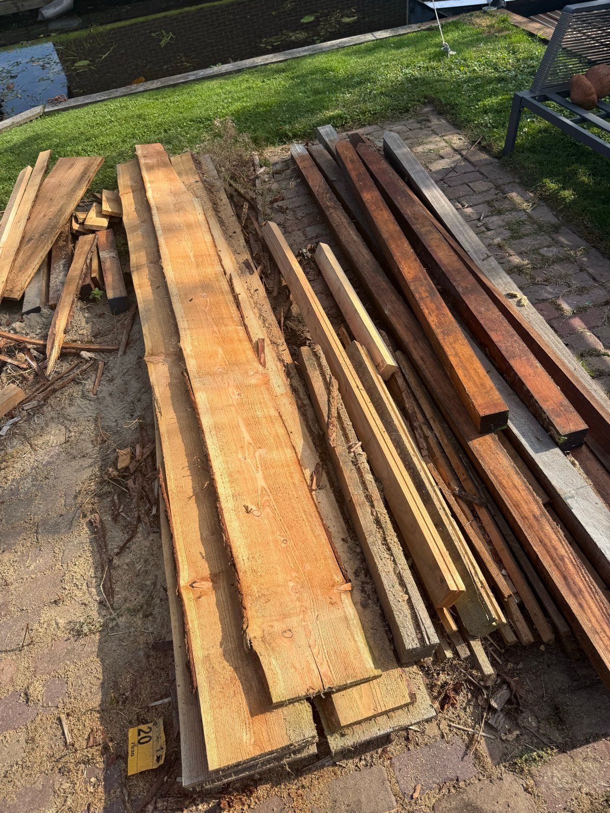 Hardhouten balken en schaaldelen, Doe-het-zelf en Verbouw, Hout en Planken, Ophalen, Nieuw, Balk, Overige houtsoorten