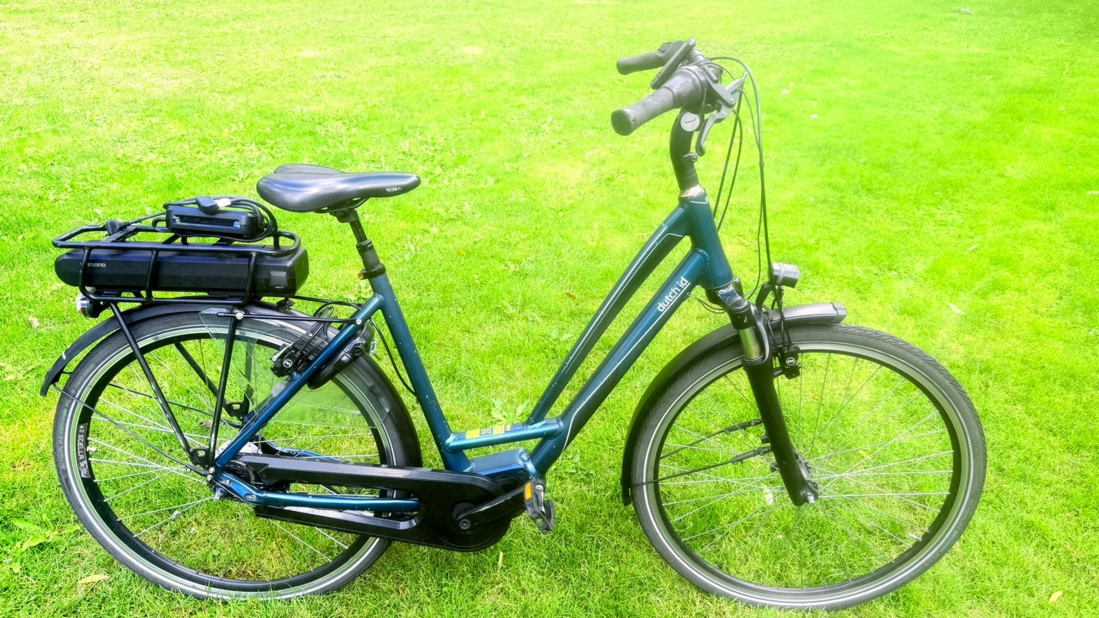 Goed werkende unisex damesfiets E-bike Dutchid 53cm 8 speed, Velgrem, Versnellingen, Ophalen, Overige merken
