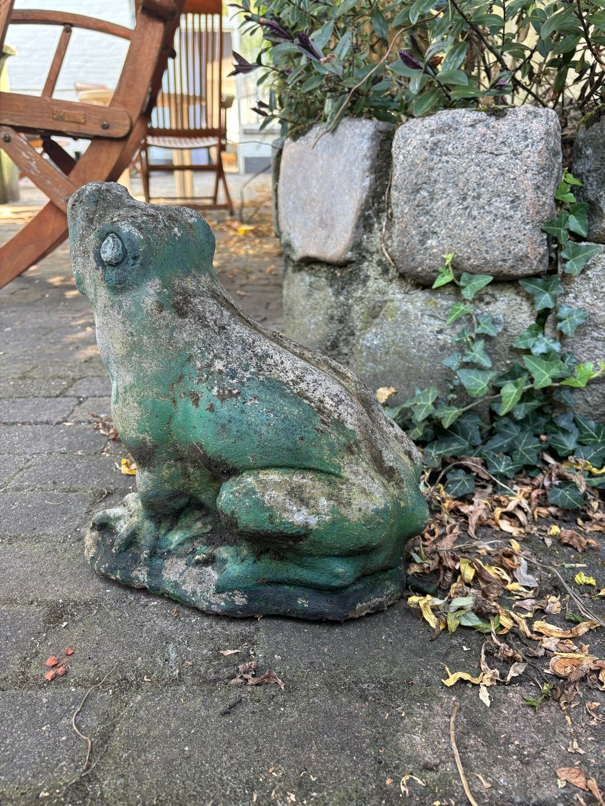 Tuin kikker van Steen, Tuin en Terras, Ophalen, Gebruikt, Steen, Dierenbeeld