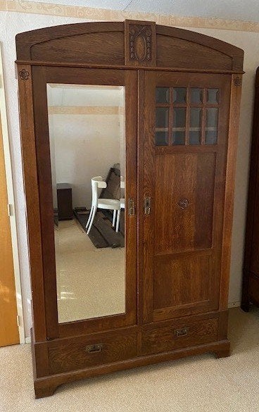 Antiek Kledingkast jugendstil/artdeco stijl model 01, Ophalen