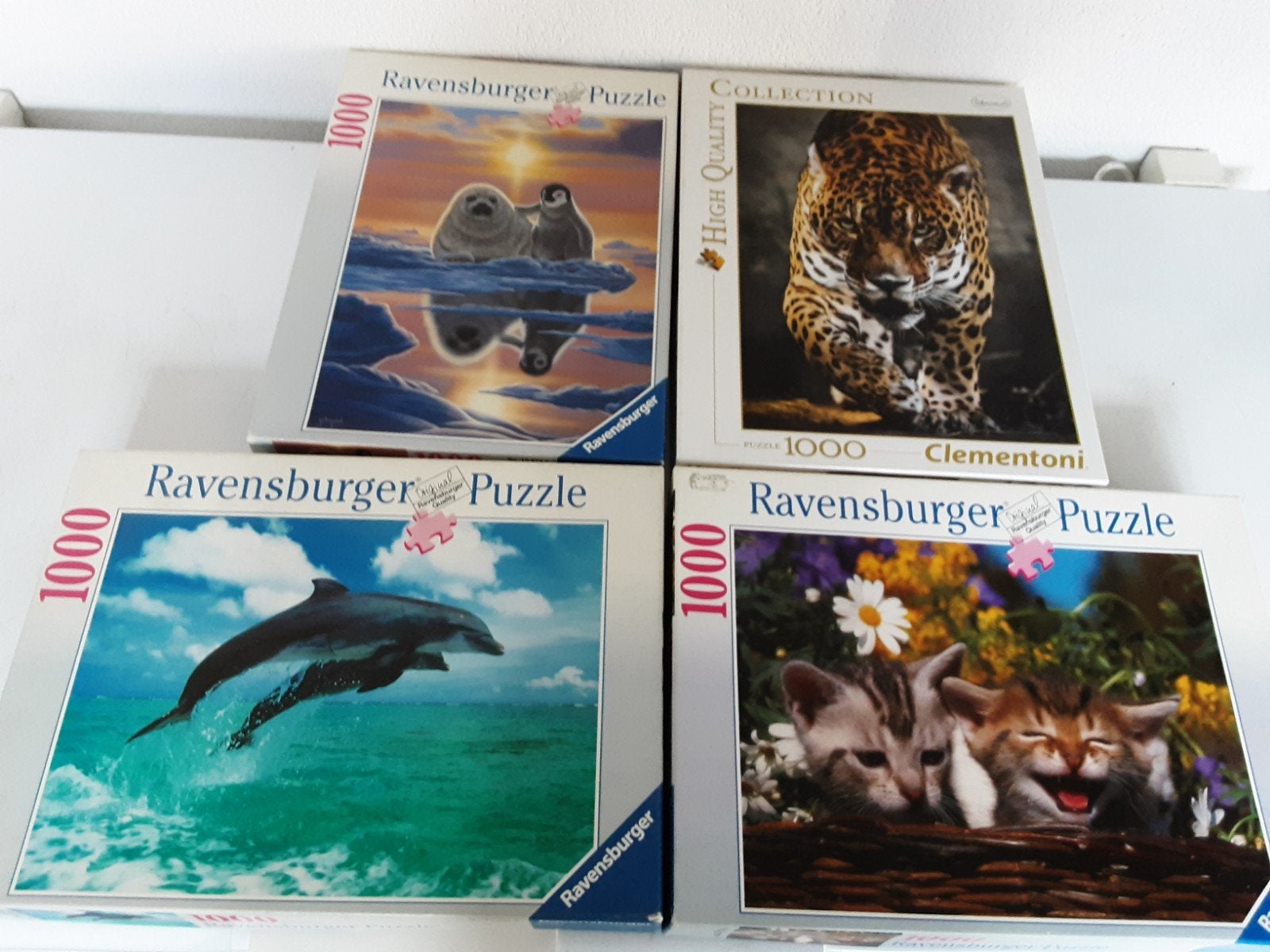 4 Ravensburger puzzels voor 10 euro, Hobby en Vrije tijd, Ophalen of Verzenden, 500 t/m 1500 stukjes, Gebruikt, Legpuzzel