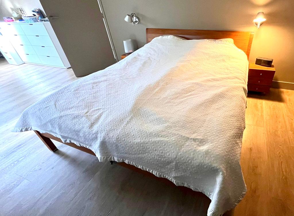 Zack Design Massief Houten Bed 180x210 met Nachtkastjes, Huis en Inrichting, Slaapkamer | Bedden, Ophalen, Gebruikt, Bruin, 210 cm