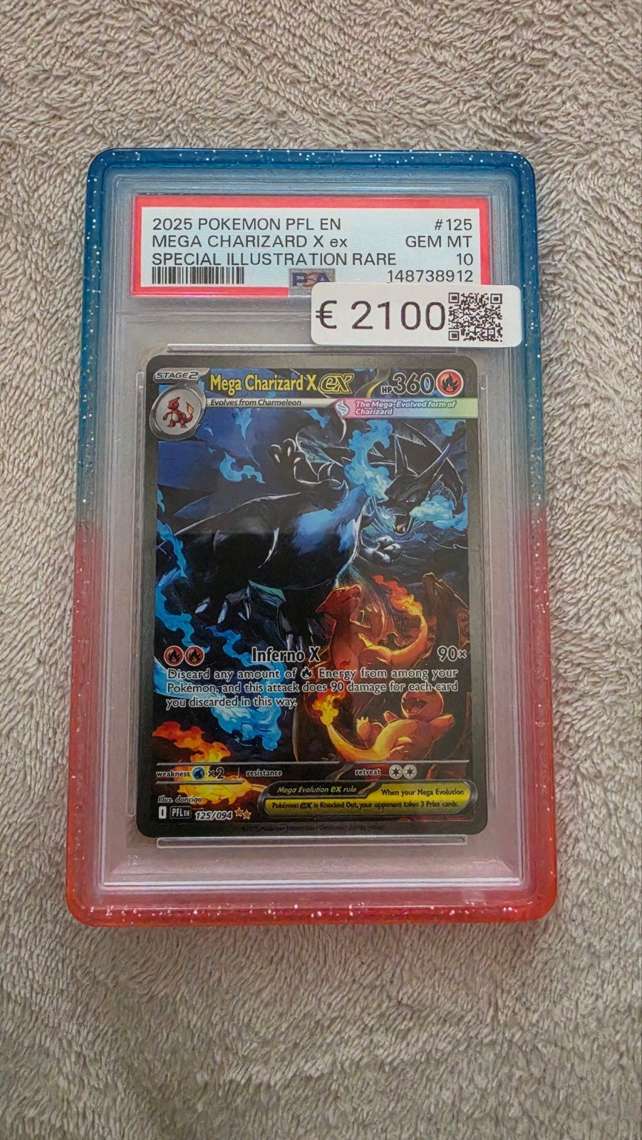 Mega Charizard X EX Phantasmal Flames PSA 10, Ophalen of Verzenden, Nieuw, Losse kaart