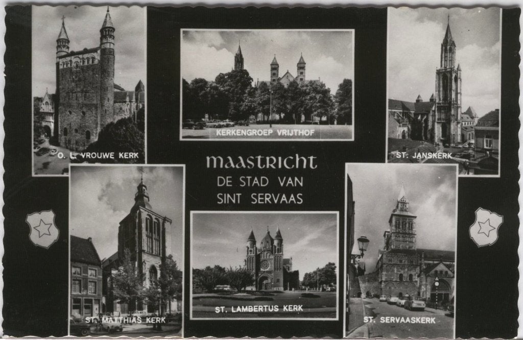 Maastricht  6 luik De Stad van Sint Servaas, Verzenden, 1940 tot 1960, Gelopen, Limburg