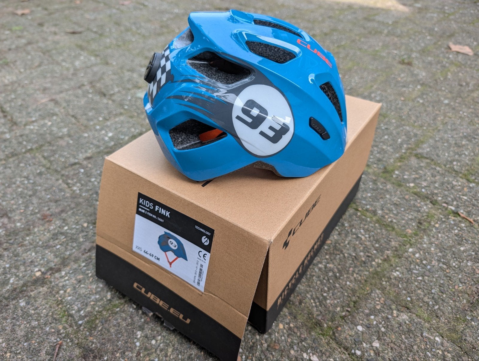 Cube Kids Fink Fietshelm - Blauw (Maat 44-49 CM), XXS, Jongen of Meisje, Ophalen of Verzenden, Zo goed als nieuw