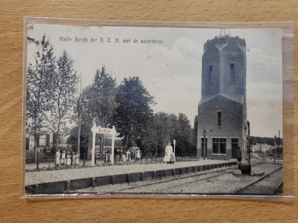 Halte BURGH trein spoor watertoren Stempel PRACHTKAART, Ophalen of Verzenden, Voor 1920, Zeeland