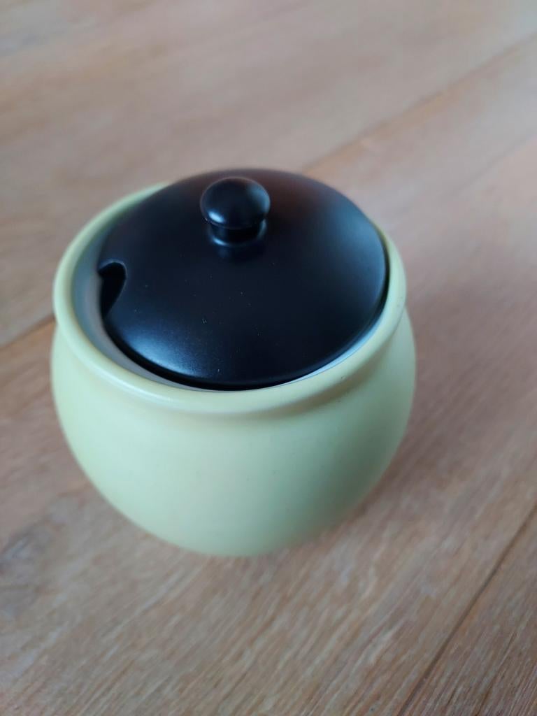 Uniek Geel Jampotje Goedewaagen Gouda Holland met Deksel, Antiek en Kunst, Ophalen of Verzenden