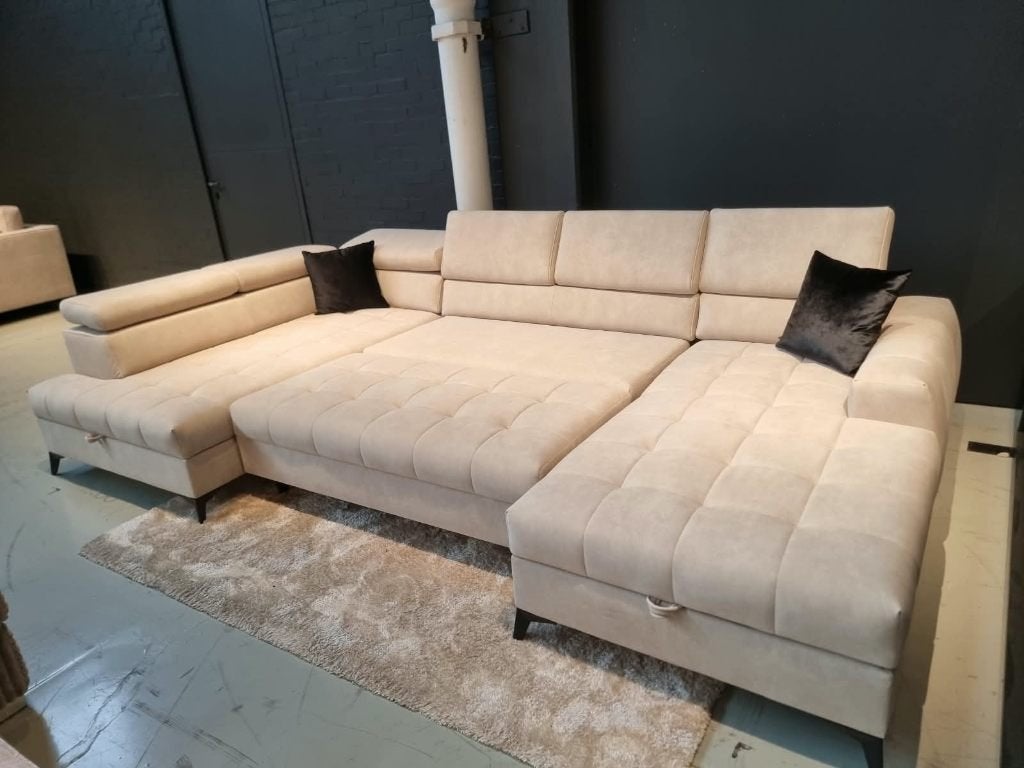 Voorraad | boucle U-bank | slaapbank | Direct leverbaar, Ophalen, Modern, Boucle, Info@trendvortex.com, 4131 NH