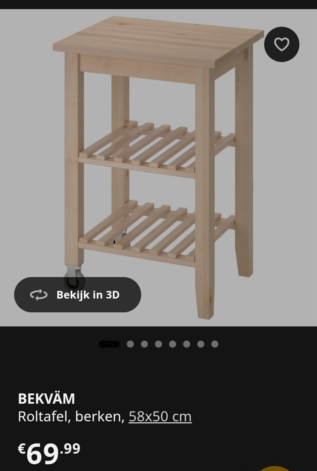 2 Roltafels / keukenkastjes, Ophalen, Gebruikt