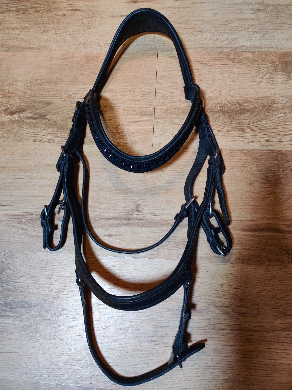 Torsy Bridle Pro Deluxe hoofdstel zwart met diamanten cob, Ophalen of Verzenden, Verstelbaar, Cob, Frontriem