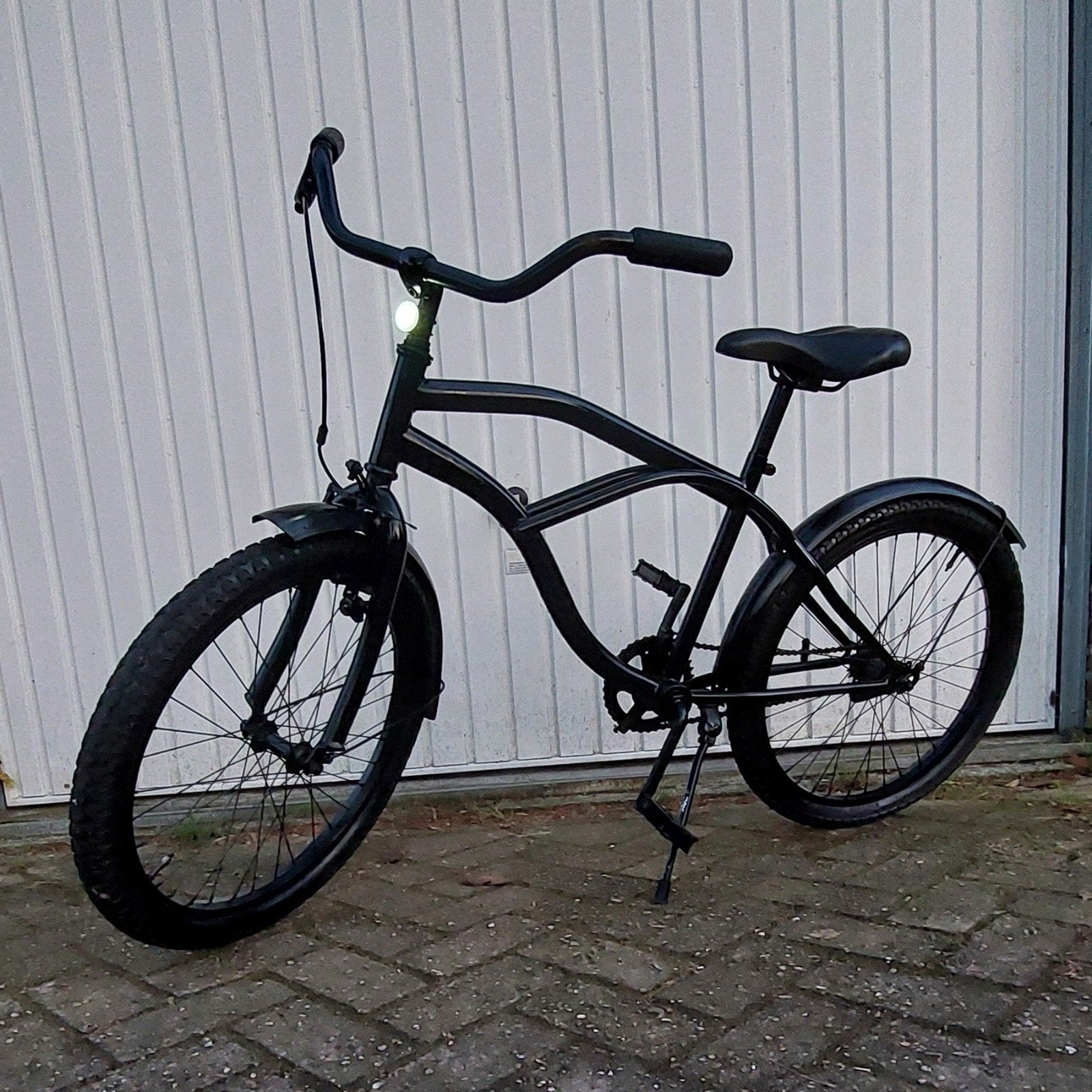 Stijlvolle Zwarte Beach Cruiser Fiets Kind 22 inch, Fietsen en Brommers, Terugtraprem, Gebruikt, 49 tot 53 cm, Ophalen