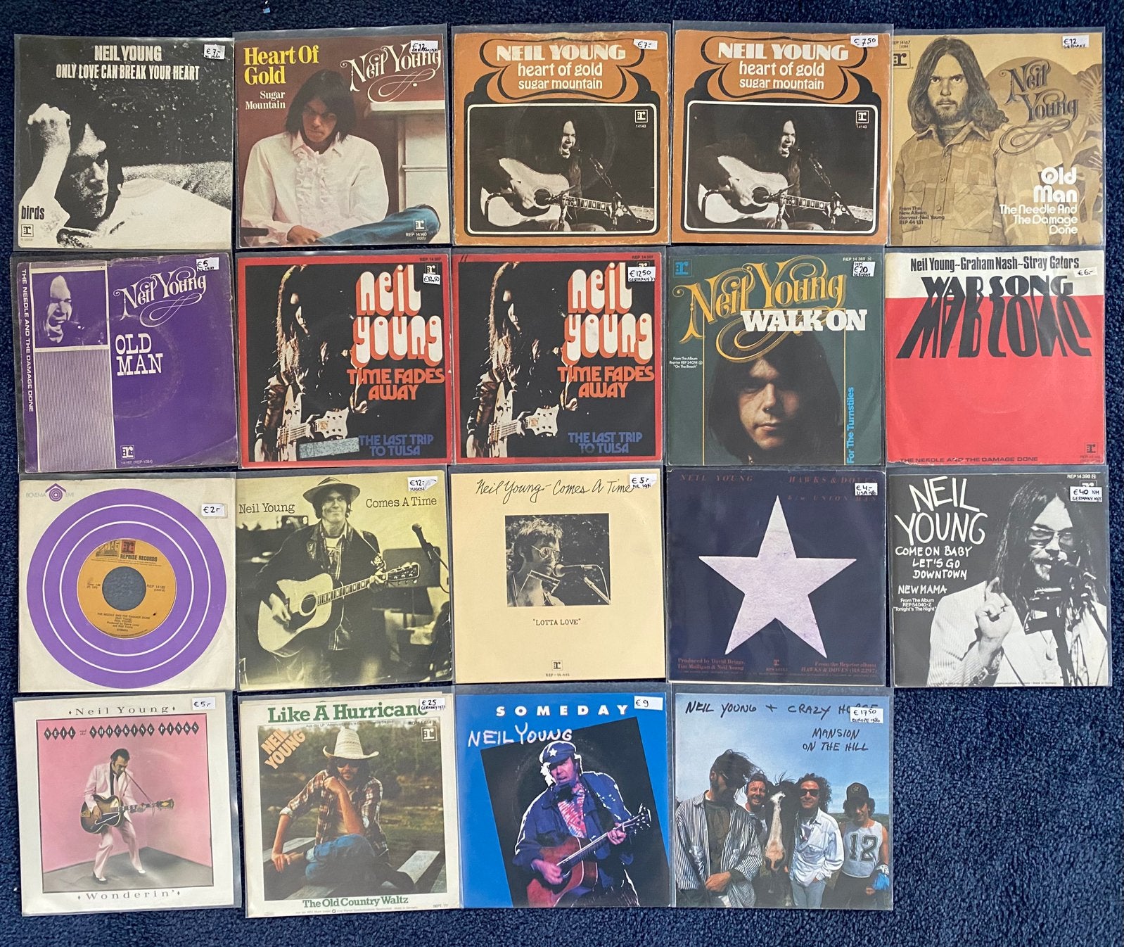 NEIL YOUNG + CSN&Y 7” Singles Collectie 70 stuks, Cd's en Dvd's, Vinyl Singles, Gebruikt, 7 inch, Single, Pop