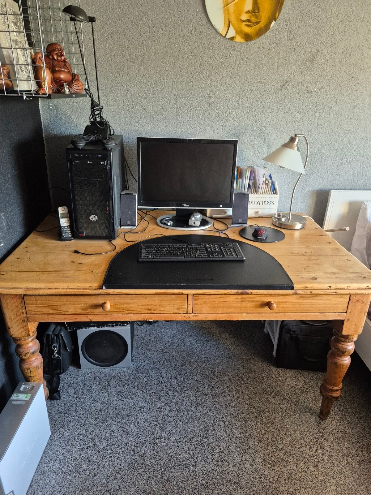 oud Engels antiek grenen eettafel/bureau, Ophalen, Gebruikt, 50 tot 100 cm, 150 tot 200 cm