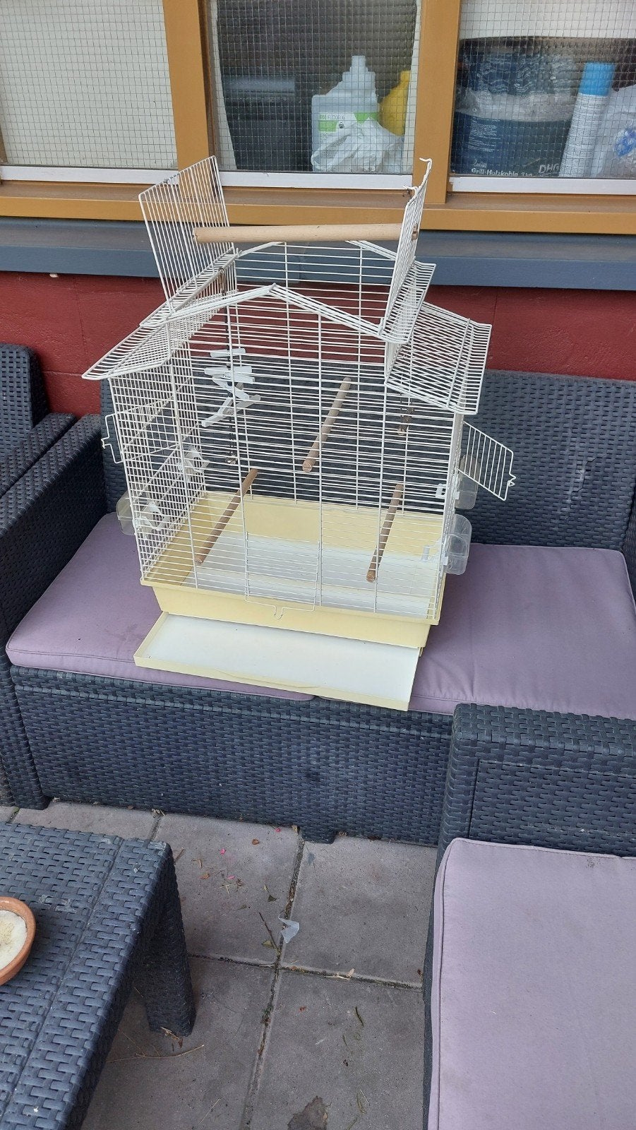 te koop mooie grote vogelkooi, Dieren en Toebehoren, Vogels | Hokken en Kooien, Ophalen, Gebruikt, Metaal, Vogelkooi