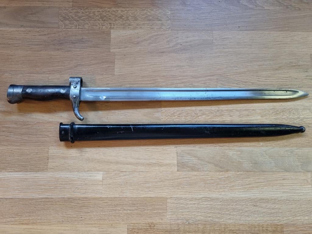 Franse M1892 Berthier bajonet nummergelijk, Verzamelen, Ophalen of Verzenden, Landmacht, Overige gebieden, Mes of Dolk