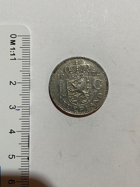 1 zilverkleurige gulden 1972, Postzegels en Munten, Ophalen of Verzenden, Koningin Beatrix, 1 gulden