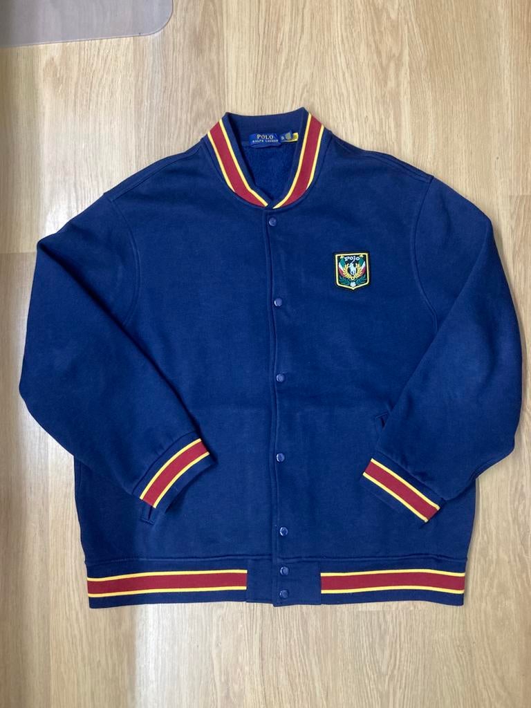 Ralph Lauren Uni Bomber Mens - XL - Navy Red Snap Button, Blauw, Ralph Lauren, Maat 56/58 (XL), Ophalen of Verzenden
