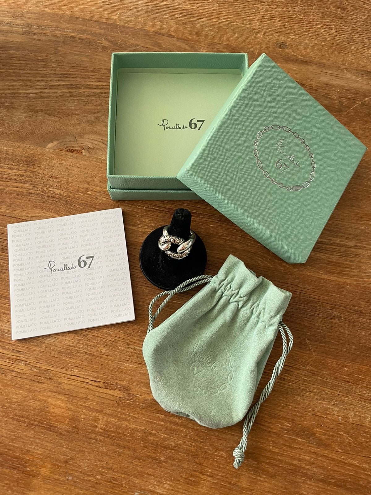 Zilveren ring, markasiet, Pomellato 67, cuban link, retired, Sieraden, Tassen en Uiterlijk, Gebruikt, Verzenden, 17 tot 18, Met edelsteen