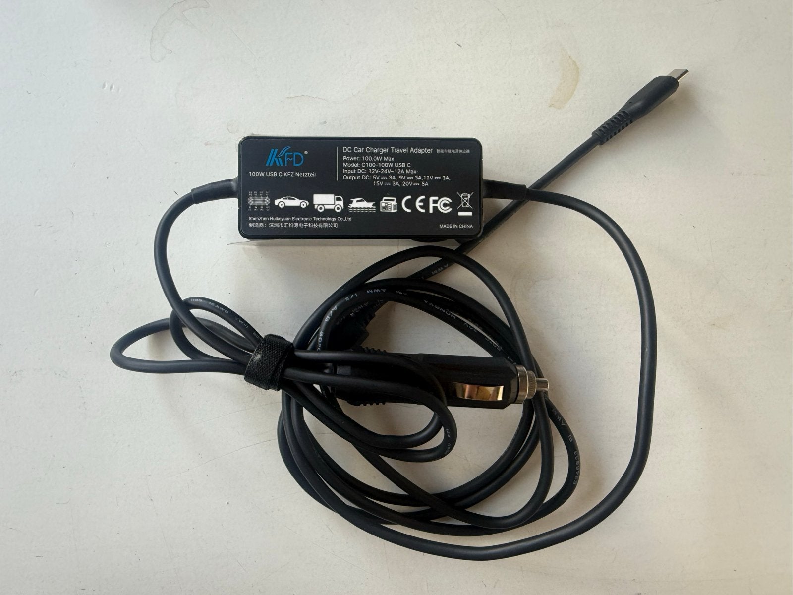KFD 100W USB-C Autolader Reislader Adapter, Ophalen of Verzenden, Zo goed als nieuw