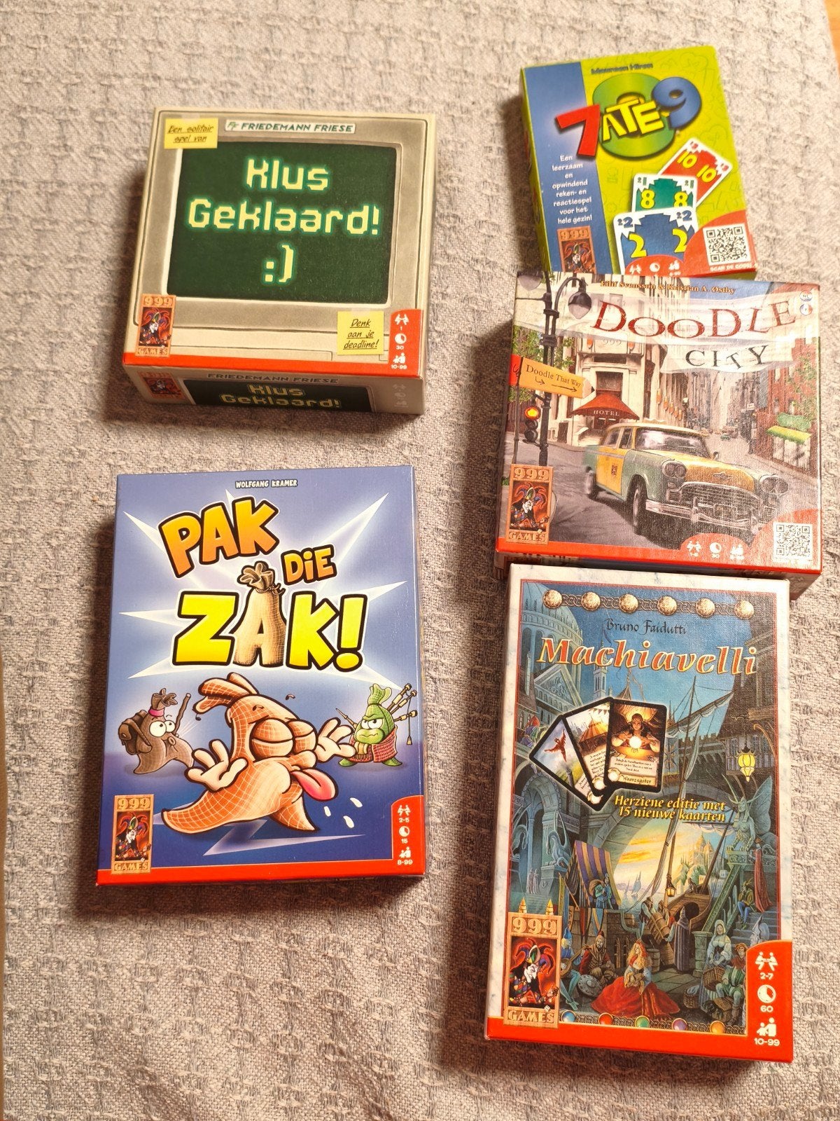 Bordspellen set: Klus Geklaard!, Pak Die Zak! Doodle City, M, Een of twee spelers, Ophalen of Verzenden, Gebruikt, 999 Games