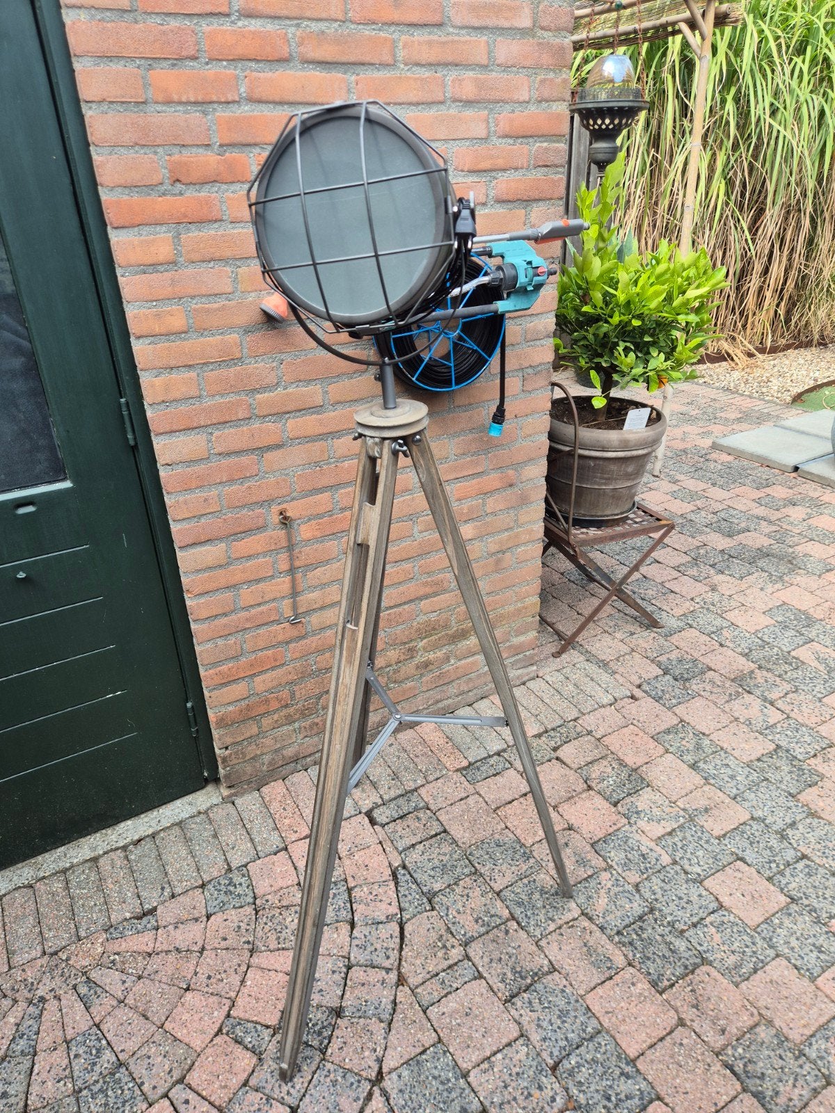 Vintage industriële lamp op statief, Ophalen