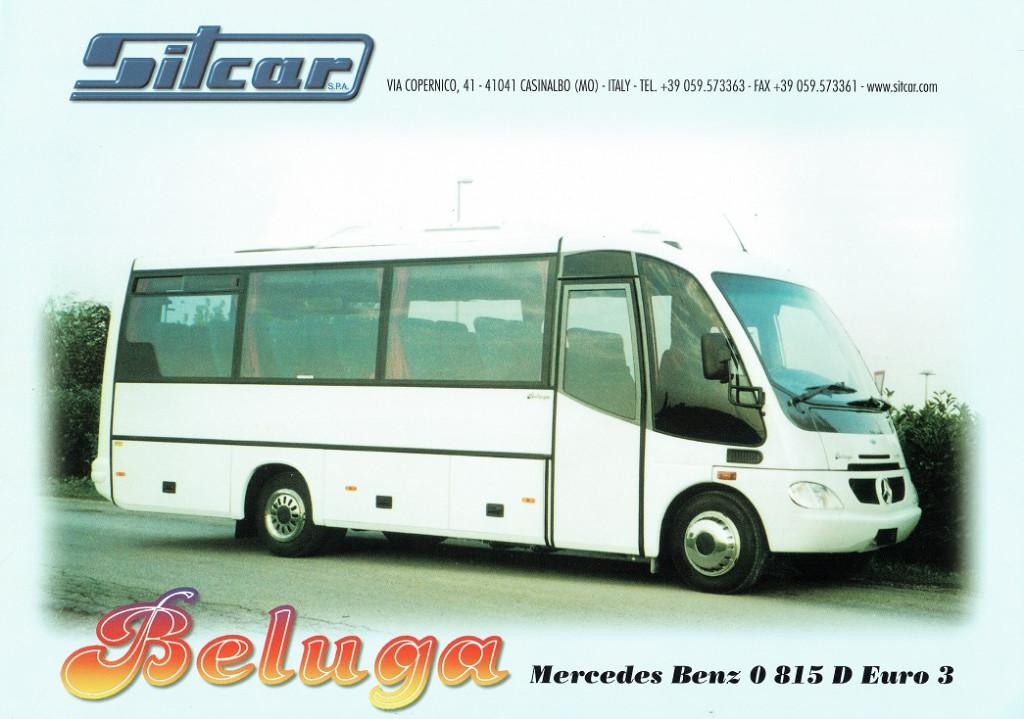 Folder Sitcar Beluga (Mercedes O 815 D midibus - ca.2000), Verzenden, Zo goed als nieuw, Mercedes