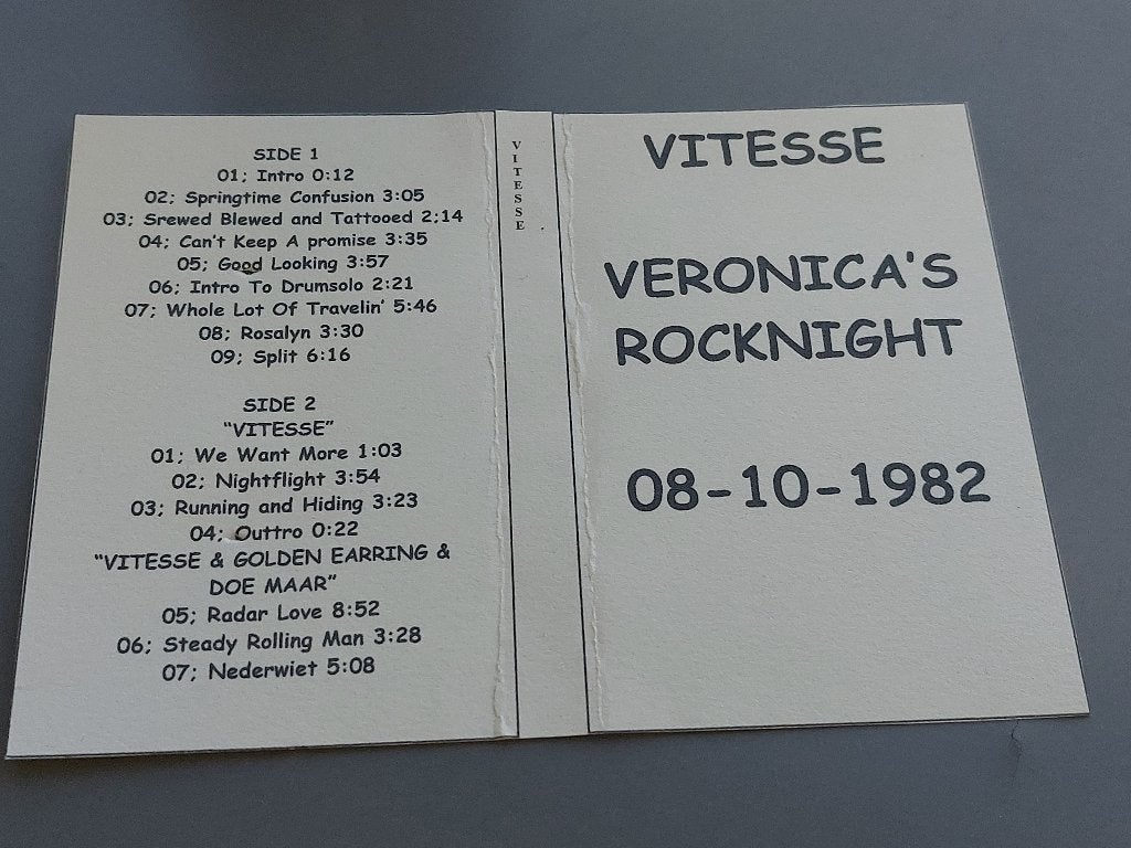 VITESSE - VERONICA'S POPNACHT 1982 (MC), 1 bandje, Ophalen of Verzenden, Zo goed als nieuw, Voorbespeeld