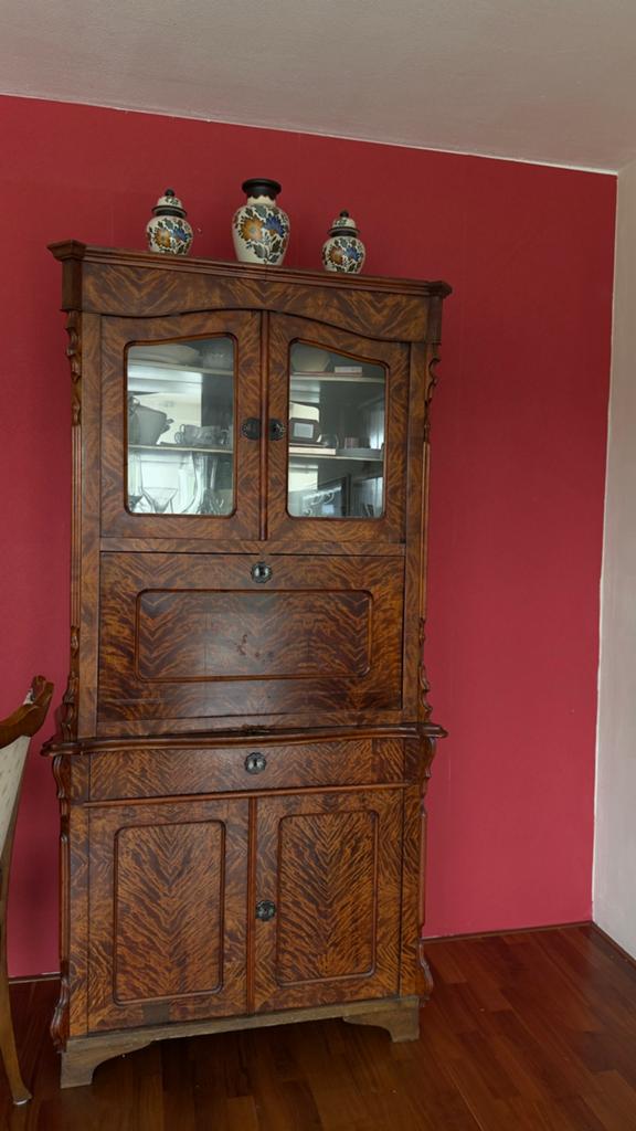 Prachtige antieke secretaire / vitrinekast, Ophalen of Verzenden