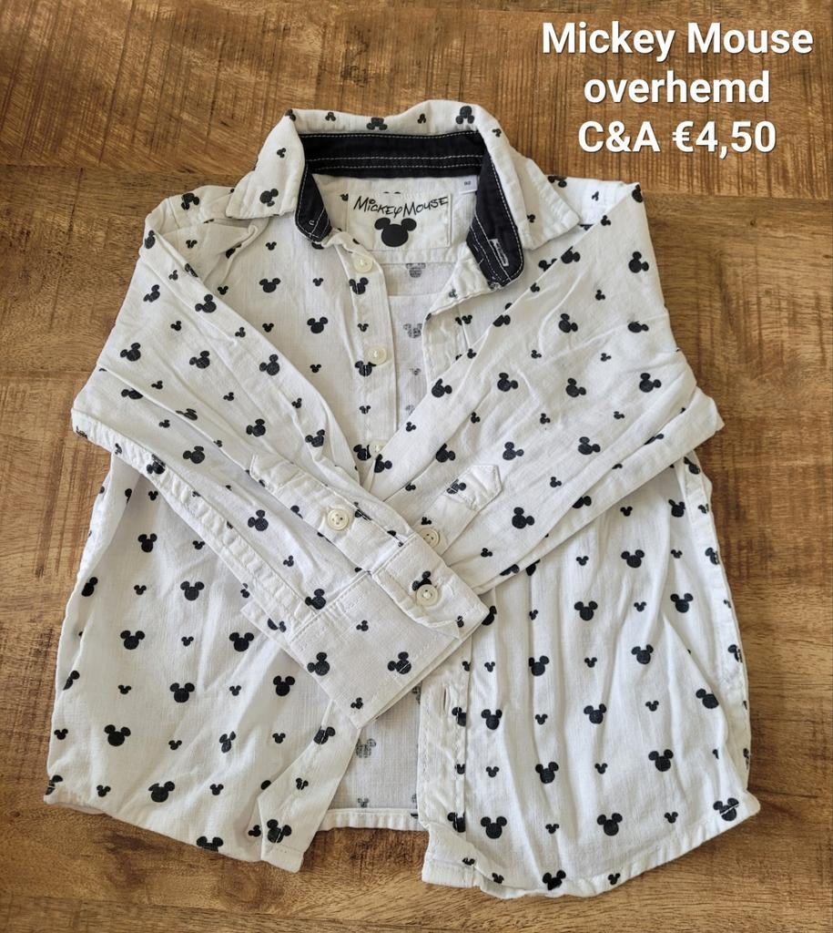 Overhemd Mickey Mouse maat 92, Kinderen en Baby's, Kinderkleding | Maat 92, Ophalen, C&A, Overhemd of Blouse, Zo goed als nieuw