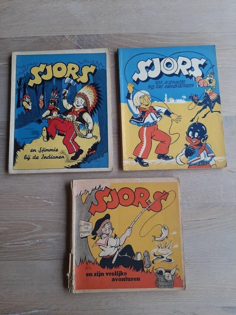 3 oude Sjors en Sjimmie strips (Frans Piet) jaren 40-50, Gelezen, Ophalen of Verzenden, Frans Piët, Meerdere stripboeken