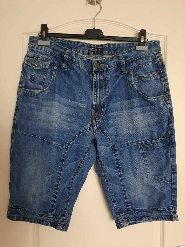 broek Chief Maat : L Kleur : Blauw  Korte broek, Chief, Blauw, W32 (confectie 46) of kleiner, Ophalen of Verzenden