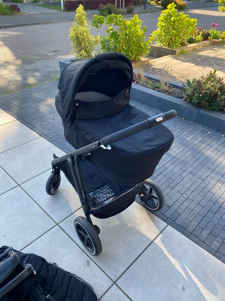 Cybex Gazelle S zwarte kinderwagen complete set + regenhoes, Gebruikt, Combiwagen, Met reiswieg, Ophalen