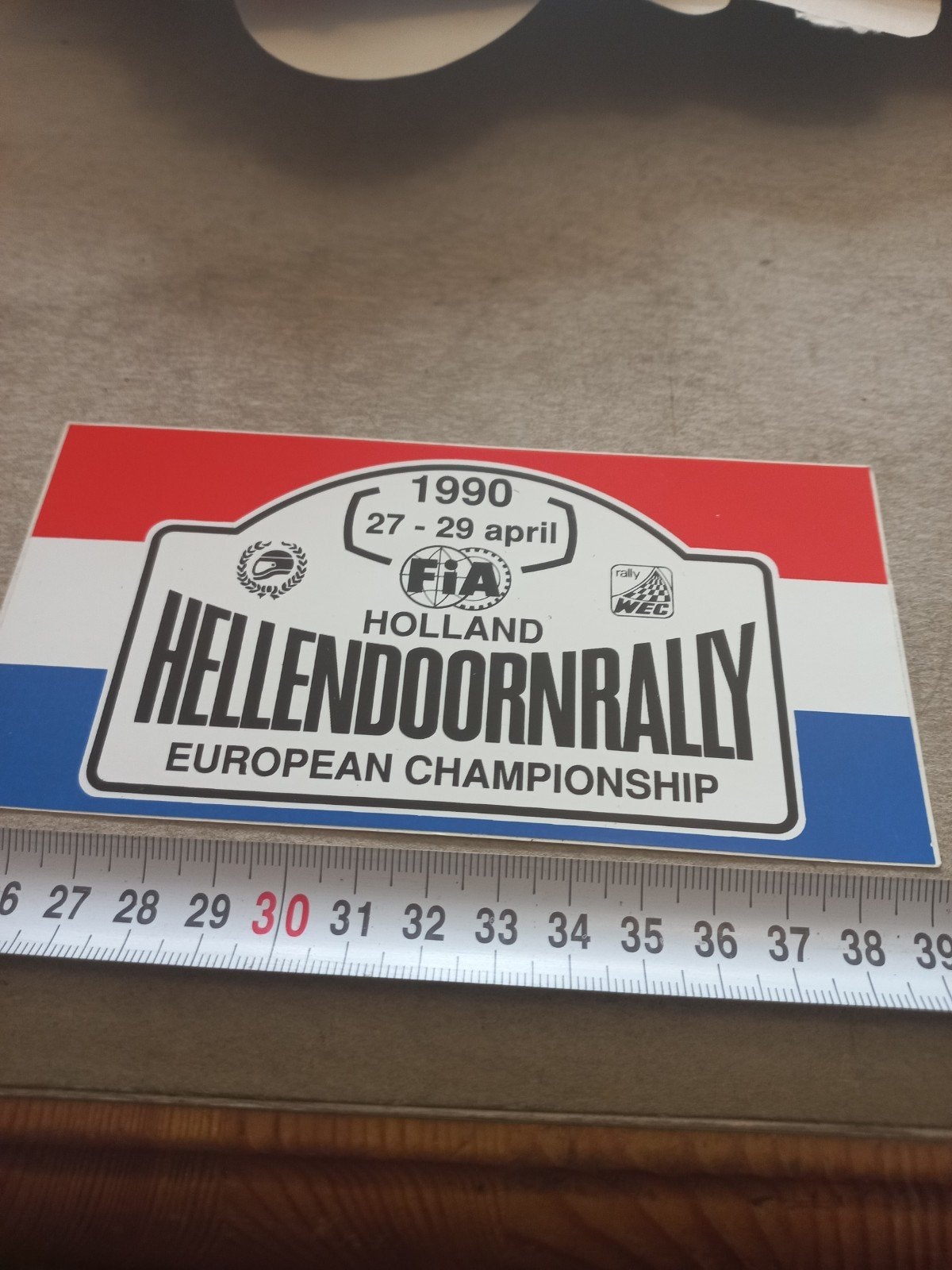 Zeldzame Hellendoorn Rally 1990 FIA sticker, Ophalen of Verzenden