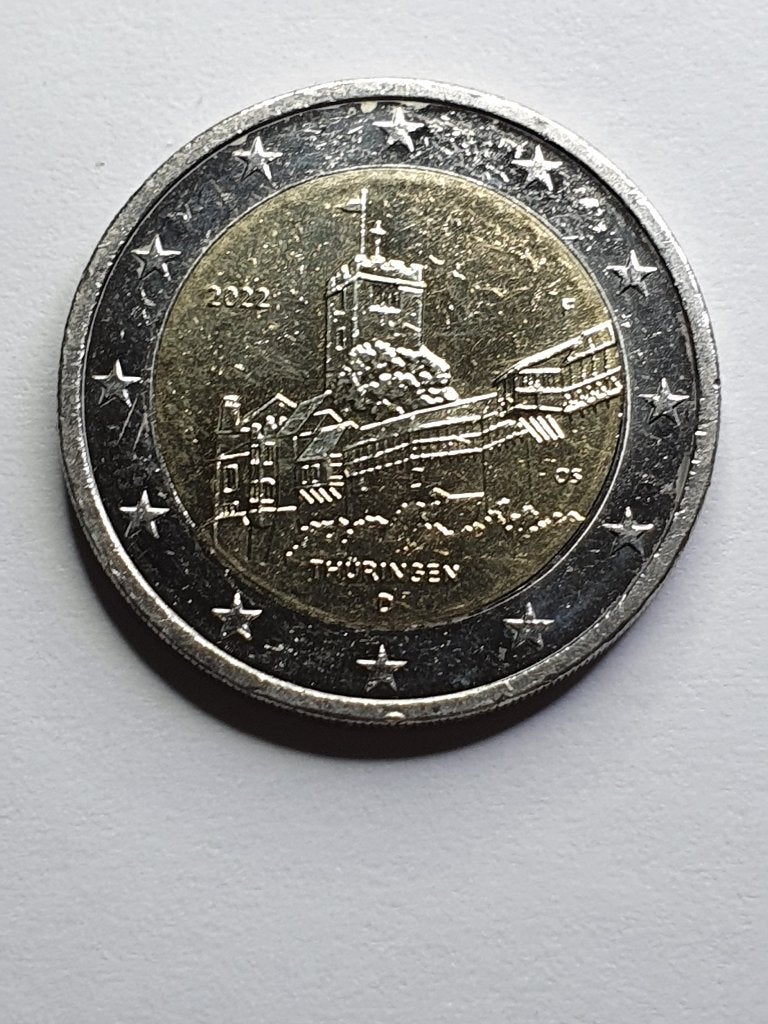 2 Euro Duitsland - Thuringen D 2022, Postzegels en Munten, Ophalen of Verzenden, Duitsland, 2 euro, Losse munt