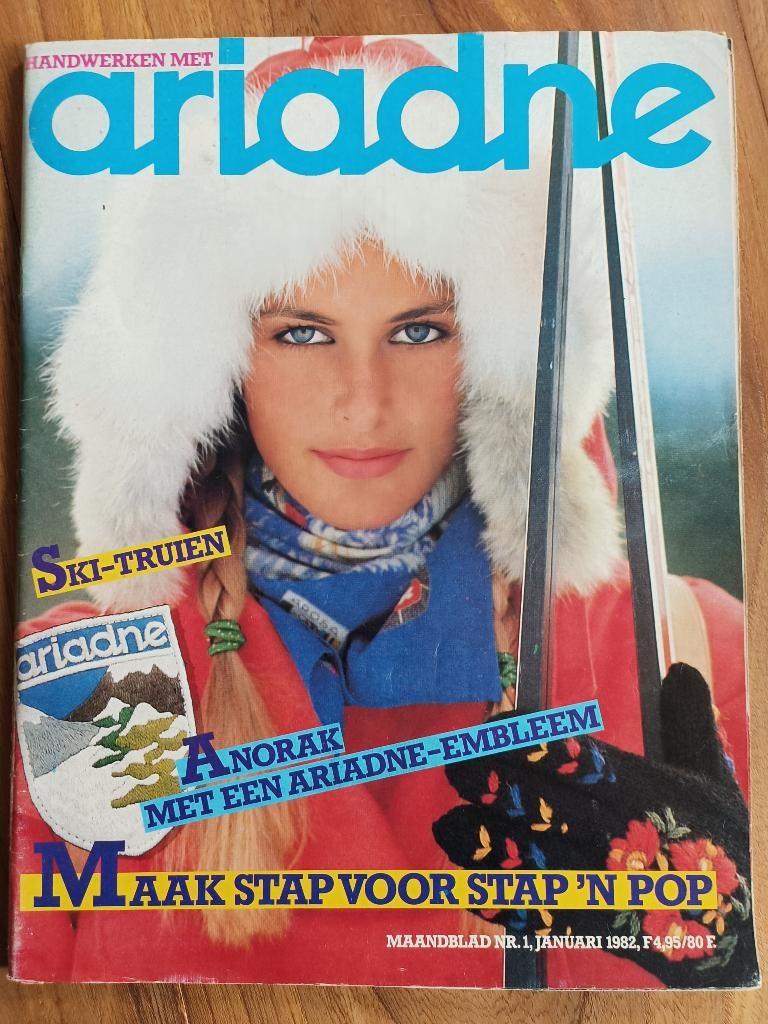Ariadne handwerken januari 1982 truien breien, Boeken, Ophalen of Verzenden, Zo goed als nieuw, Breien en Haken