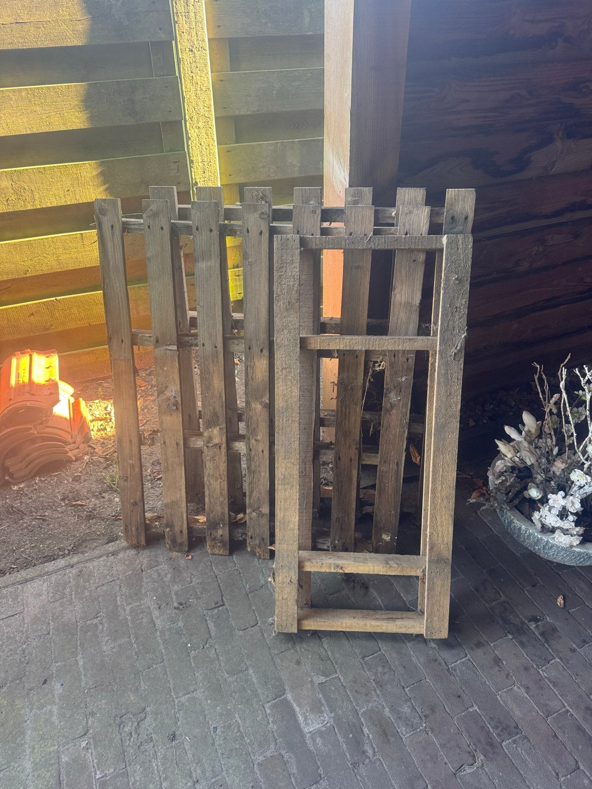 Gratis, Houten pallets, Tuin en Terras, Ophalen, Gebruikt, Hout, Tuinhek