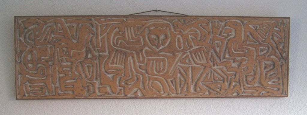 Hubert Bekman Sculptuur Vogelmotieven 1962 Pulchri Studio, Antiek en Kunst, Houtsnijwerk, 50 - 100 cm, Hout, Bruin
