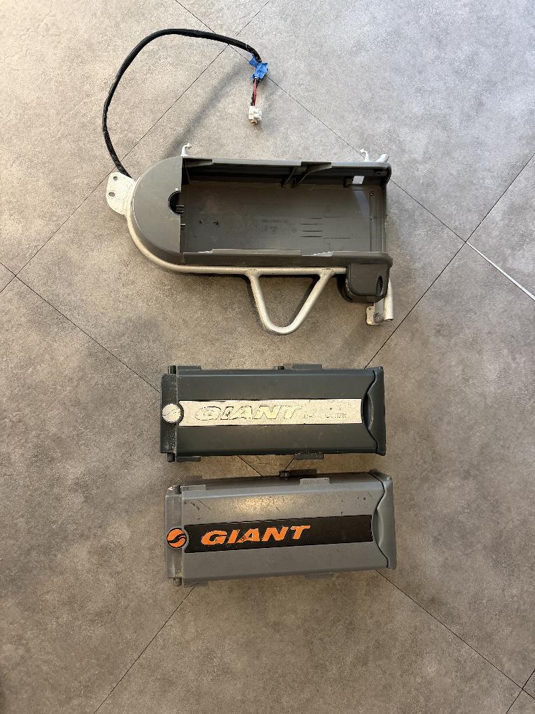 2x giant accu, oplader, en houder., Ophalen of Verzenden, Gebruikt