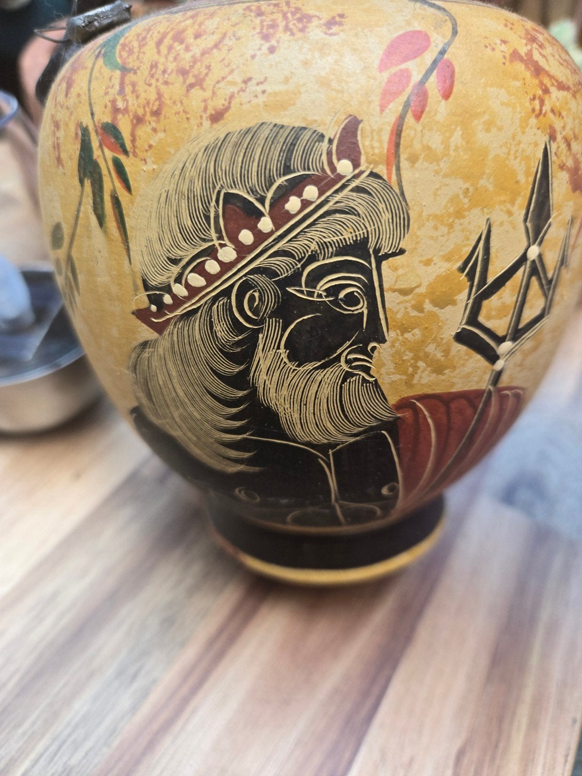 Grieks aardewerk vaas met mythologische afbeeldingen, 20 cm, Huis en Inrichting, Ophalen