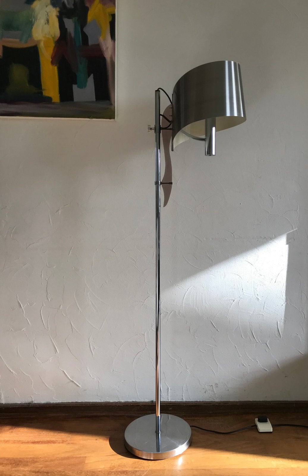 Maison Charles floor lamp Ruban 60s silence of the lamps, Gebruikt, Mid century modern vintage design, Metaal, 150 tot 200 cm