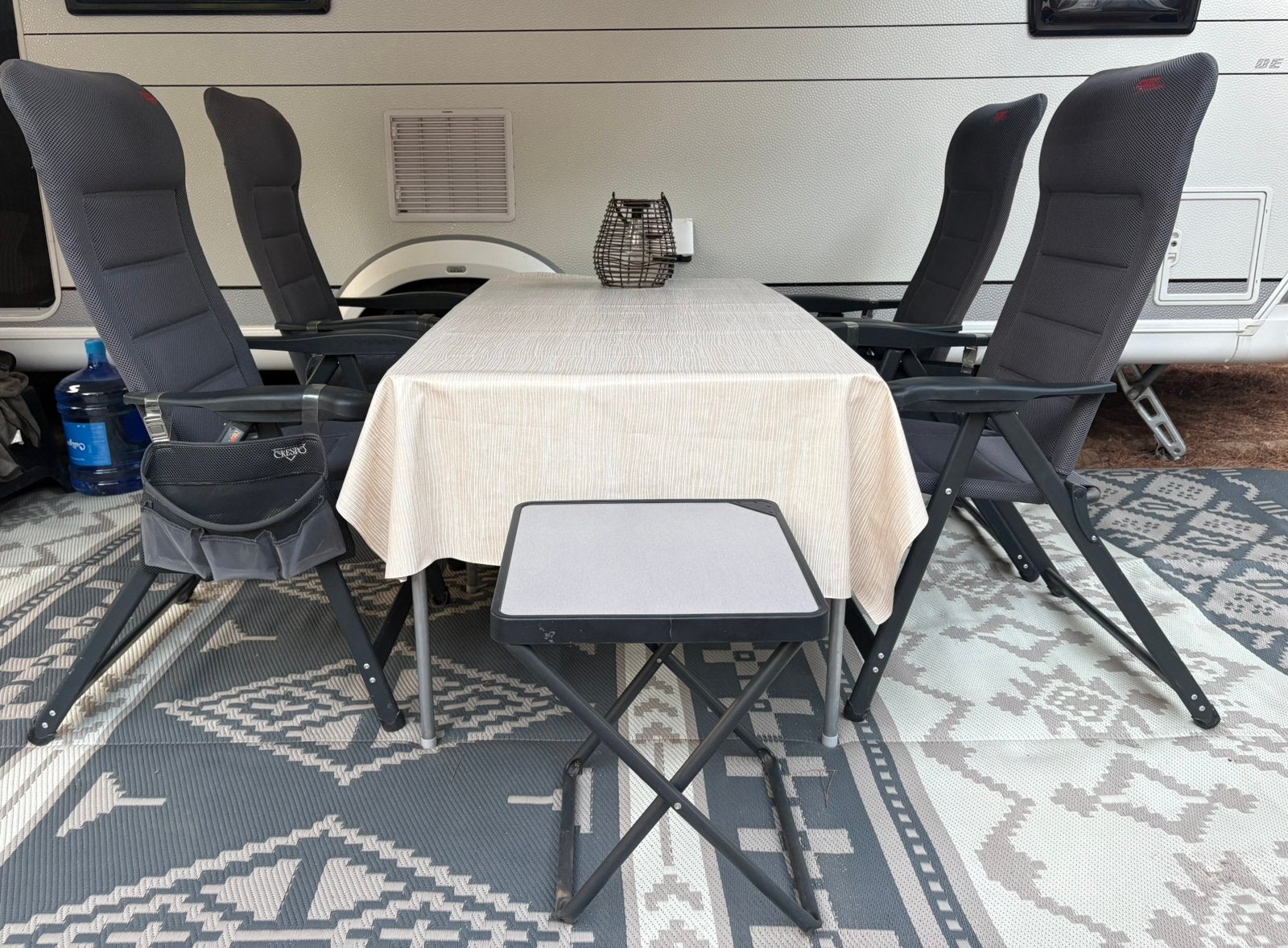 Zeer complete Crespo eetset 4 persoons, Ophalen, Zo goed als nieuw, Campingstoel