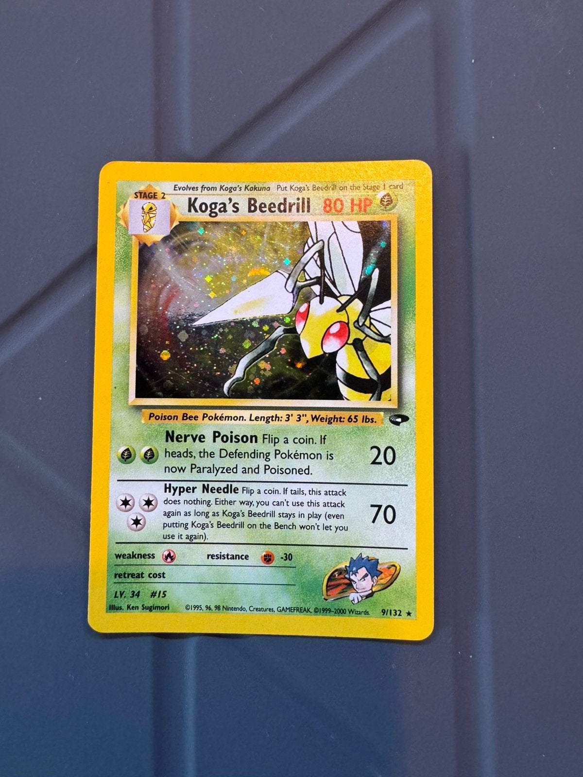 Koga's Beedrill 9/132 Gym Challenge Pokémon Kaart, Ophalen, Gebruikt, Losse kaart